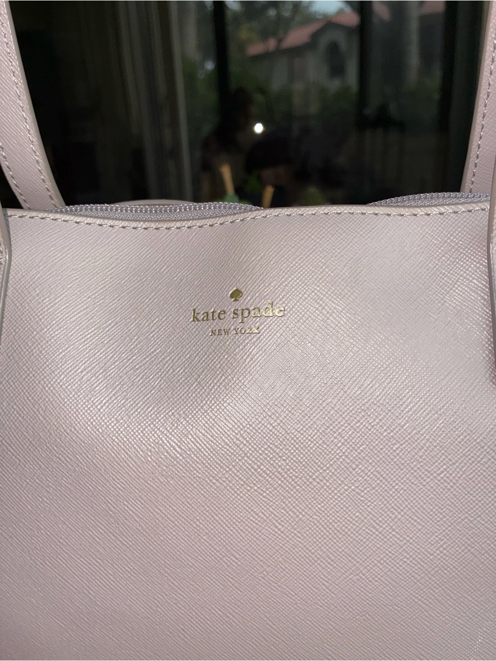 Kate Spade New York Flash Glitter Tote Bag in Cool Grey Lilac Saffiano Leather - Picture 2 of 16